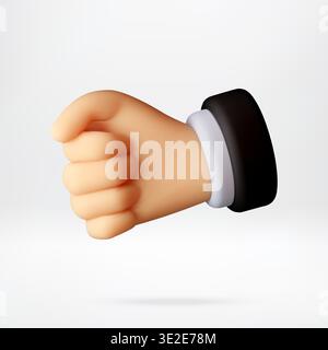 3D-Geschäftsmann-Hand mit Faustgeste Stock Vektor