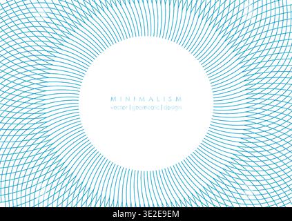 Blauer minimaler, kreisförmiger, abstrakter, futuristischer technischer Hintergrund. Vektorkonzeptkonstruktion Stock Vektor
