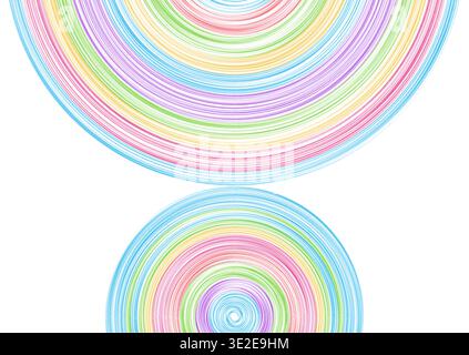 Farbenfrohe lineare Kreise abstrakter geometrischer technischer Hintergrund. Minimales futuristisches Vektor-Design Stock Vektor