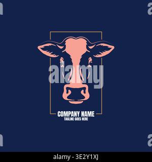 Rustikales Rindfleisch-Rinder-Abzeichen-Emblem Mit Schlachterei Steak Fleisch Silhouette Stock Vektor