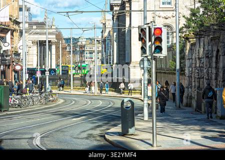 Das Mercantile Hotel befindet sich an der Ecke von Dame Street und Trinity Street Dublin. Stockfoto