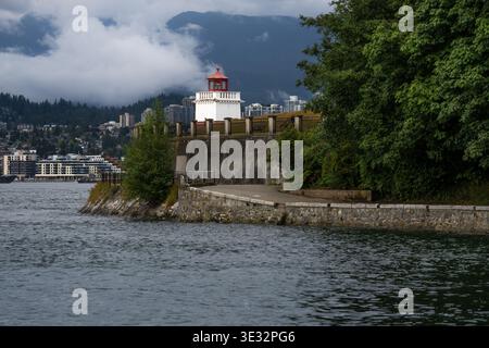 Brockton Point Lighthouse im Stanley Park - Vancouver, British Columbia, Kanada Stockfoto