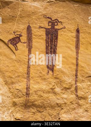 Leiter der Piktogrammtafel von Sinbad, San Rafael Swell westlich von Green River, Utah. Stockfoto