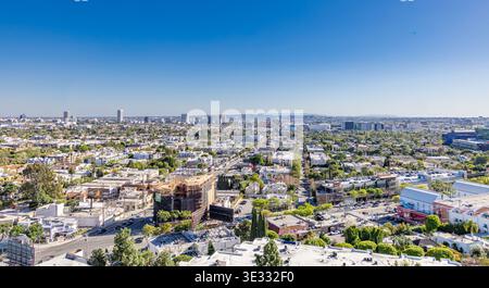 Aus der Vogelperspektive auf die weitläufige Landschaft von Los angeles Stockfoto