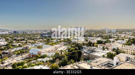 Aus der Vogelperspektive auf die weitläufige Landschaft von Los angeles Stockfoto