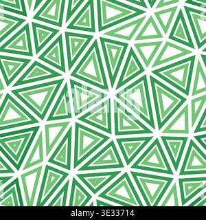 Abstrakter Hintergrund mit Mosaikdreiecksformen. Mehrere sich wiederholende innere Dreiecke. Großes Dreieck. Einfarbiger Stil. Nahtloses Muster. Stock Vektor