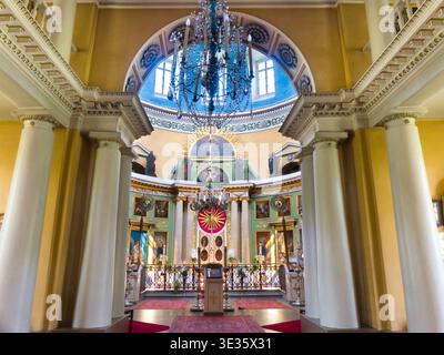 Das Innere der St. Nikolaus-orthodoxen Kirche in Kotka, Finnland Stockfoto