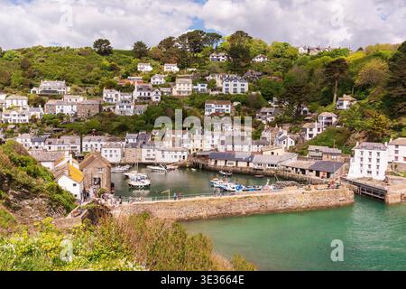 Polperro Hafen und Dorf, Cornwall, UK Stockfoto