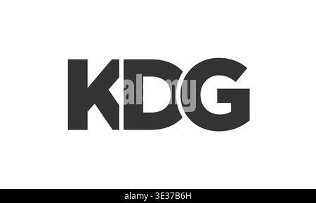 KDG-Logo-Design-Vorlage mit starkem und modernem, fettgedrucktem Text. Anfänglich basierter Vektorlogotyp mit einfacher und minimaler Typografie. Trendige Firmen-ID Stock Vektor