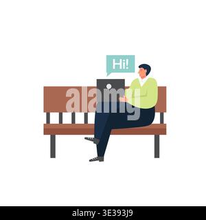 Wireless-Netzwerktechnologie, Vektor-flache isolierte Illustration Stock Vektor