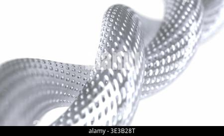 Aluminiummetallverchromung auf weißem BG 3D-Rendering Stockfoto