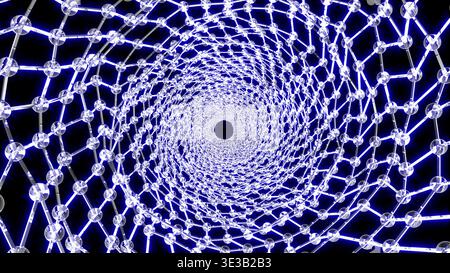 Glastunnel futuristischer Glanzkorridor bg 3D-Rendering Stockfoto