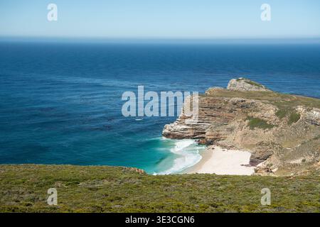 Blick auf Dias Beach von Cape Point, Cape of Good Hope, Table Mountain National Park, Kapstadt, Südafrika Stockfoto