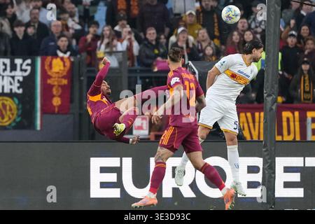 Rom, Italien. März 2026. Donyell Malen von AS Roma während des Fußballspiels der Serie A 2025/2026 zwischen AS Roma und US Lecce im Stadio Olimpico in Rom (Italien), 22. März 2026. Quelle: Insidefoto/Alamy Live News Stockfoto