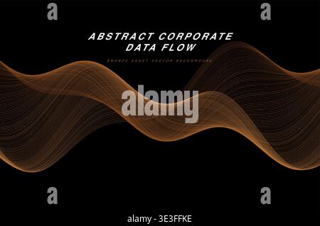 Abstrakter Corporate Data Flow Ribbon Wave Vektor Hintergrund, glatte 3D fließende Linien Moderne Technologie Business Hintergrundbild, Bunte Gradient Streifen Pat Stock Vektor
