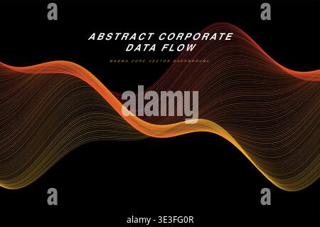 Abstrakter Corporate Data Flow Ribbon Wave Vektor Hintergrund, glatte 3D fließende Linien Moderne Technologie Business Hintergrundbild, Bunte Gradient Streifen Pat Stock Vektor