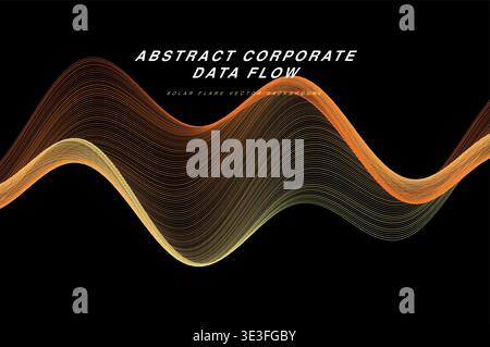 Abstrakter Corporate Data Flow Ribbon Wave Vektor Hintergrund, glatte 3D fließende Linien Moderne Technologie Business Hintergrundbild, Bunte Gradient Streifen Pat Stock Vektor