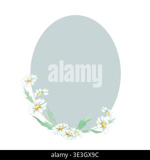 Ovaler Rahmen mit Blumenmuster. Aquarell. Stockfoto