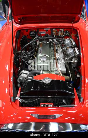 Austin Healey BT7 gerade sechsmotorige Oldtimer auf der Practical Classics Classic Car & Restoration Show am 22. März 2026. Stockfoto