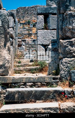 Das Amphitheater in der antiken griechischen Stadt Milet, Türkei, Juni 1995 Stockfoto