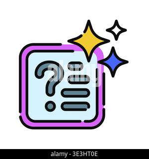 Symbol für die Antwort auf Fragen professionelles UI-Symbol für AI-Wissensabruf, Chatbot-Interaktion und intelligente Informationsverarbeitung. Sie stellt einen dar Stock Vektor