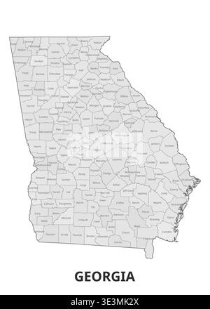 Übersicht der Countys Georgia Stock Vektor