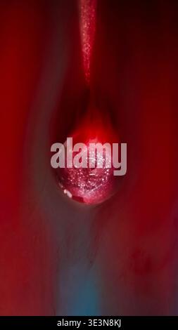 Glitzerball Farbe verschüttete Tinte Nebel Wasserfluß Stockfoto