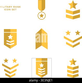 Militärische Rang Icon Set Vektor Design Vorlagen einfach und modern Stock Vektor