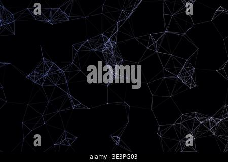 Abstrakt Digital Plexus Network Technology Hintergrund, Leuchtende Verbundene Punkte Linien Blockchain Künstliche Intelligenz Daten Vektor Hintergrund Stock Vektor