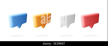 3D-Set mit bunten Sprechblasen. Stock Vektor