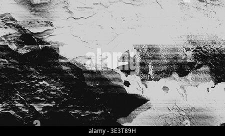 Störungsstruktur und Verzerrung der Scanlinie auf Grunge Wall Stockfoto