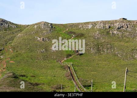 Die Stufen nach Brean Down, Somerset, England, Großbritannien Stockfoto