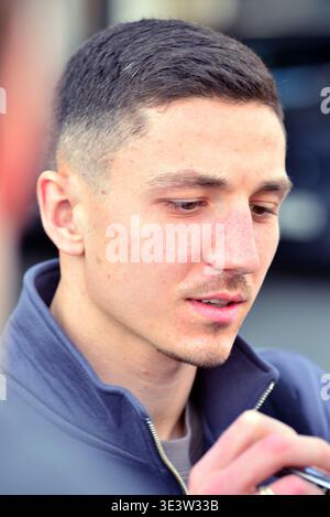 Warschau, Polen. 23. März 2026. Spieler der polnischen Fußballnationalmannschaft Bartosz Slisz Stockfoto