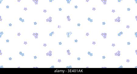 Nahtloses Muster mit zarten Vergissmetschblüten. Vektorillustration Wildblumen. Natürlicher floraler Hintergrund. Stockfoto