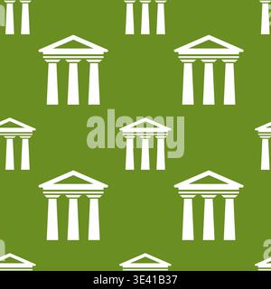 Nahtloses Muster des antiken Tempels mit griechischen Säulen Vektor-Illustration. Stock Vektor