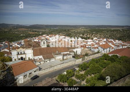 Das Convento de Nossa Senhora do Carmo in der Stadt Moura in Alentejo in Portugal. Portugal, Moura, Oktober 2021 Stockfoto