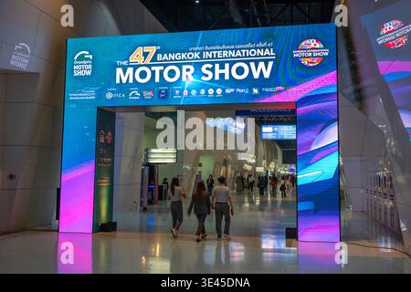 Bangkok, Thailand. März 2026. Ein Promotionbogen der 47. Internationalen Automobilausstellung in Bangkok in der IMPACT Challenger Hall. Viele Auto- und Motorradhersteller besuchten die Show. In diesem Jahr steht das Thema „DIE LEGENDÄRE SYNCHRONITÄT“ für die nahtlose Integration von Innovationen im Automobilbereich, fortschrittlicher Technologie und einzigartigem Design. Quelle: SOPA Images Limited/Alamy Live News Stockfoto