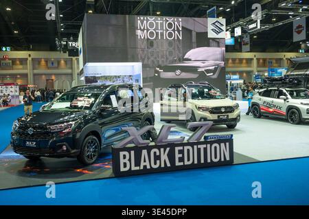 Bangkok, Thailand. März 2026. Der Stand von Suzuki, der auf der 47. Bangkok International Motor Show in der IMPACT Challenger Hall zu sehen war. Viele Auto- und Motorradhersteller besuchten die Show. In diesem Jahr steht das Thema „DIE LEGENDÄRE SYNCHRONITÄT“ für die nahtlose Integration von Innovationen im Automobilbereich, fortschrittlicher Technologie und einzigartigem Design. Quelle: SOPA Images Limited/Alamy Live News Stockfoto