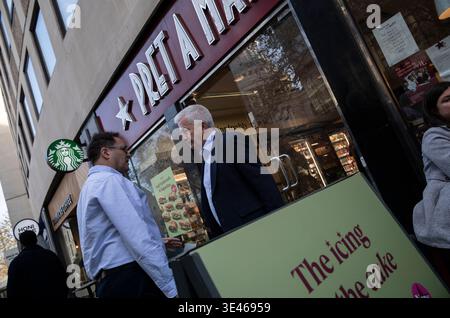 PRET A MANAGER Niederlassungen in Zentral-London, England, Großbritannien Stockfoto