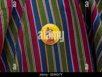 Bhutan, Chang Gewog, Thimphu, Jigme Khesar Namgyel Wangchuck Badge Stockfoto