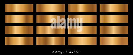 Goldverlaufsfolienpalette. Stock Vektor