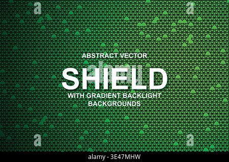 Abstrakter Vector Shield Grid Hintergrund, futuristischer Cyberpunk Esports Crest mit Neon Gradient Hinterleuchtung und Typografie Poster Vorlage Stock Vektor