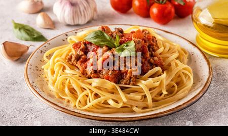 Italienische Pasta Bolognese. Selektive konzentrieren. Stockfoto