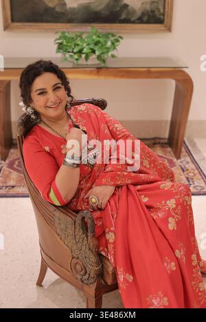 NEW DELHI, INDIEN – 17. MÄRZ: Bollywood-Schauspielerin Divya Dutta posiert für einen Profildrehwettbewerb im Lalit am 17. März 2026 in New delhi, Indien. (Foto: Manoj Verma/Hindustan Times/SIPA USA) Stockfoto