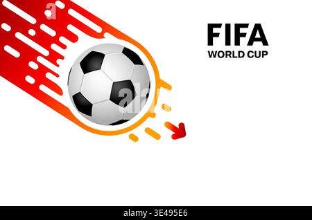 Silhouette, Fußball. Starten, landen. Fußball, dynamischer Sport. Schwarz, rot. Vorlage Design, fifa Weltmeisterschaft. Vektorabbildung Stock Vektor