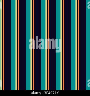 Nahtloses Streifenmuster in Retro-Farben. Vertikales Streifenmuster Vektorillustration Stock Vektor