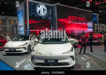Bangkok, Thailand. März 2026. Der MG-Stand ist auf der 47. Bangkok International Motor Show in der IMPACT Challenger Hall zu sehen. Rund 45 Auto- und Motorradhersteller nehmen an der Messe teil. Dieses Jahr steht das Thema „DIE LEGENDÄRE SYNCHRONITÄT“, die die nahtlose Integration von Innovationen im Automobilbereich, fortschrittlicher Technologie und einzigartigem Design symbolisiert. (Credit Image: © Patrick Chengzhi Wang/SOPA Images via ZUMA Press Wire) NUR REDAKTIONELLE VERWENDUNG! Nicht für kommerzielle ZWECKE! Stockfoto