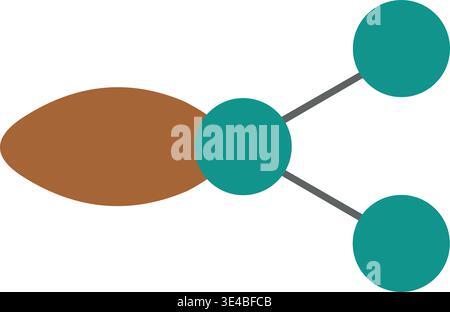 Vektorillustration, die Konnektivität und Vernetzung durch eine Zweigknotenstruktur symbolisiert, die Wachstum und gemeinsame Nutzung von Informationen darstellt Stock Vektor
