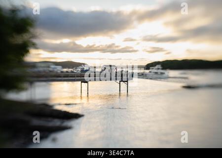 Angeldock umgeben von Ozeanyachten auf Mount Desert Island Stockfoto