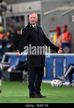 Michael O’Neill, Trainer von Nordirland während der FIFA Fussball-Weltmeisterschaft 2026 Europa-Qualifikation KO-Play-offs zwischen Italien und Nordirland Stockfoto
